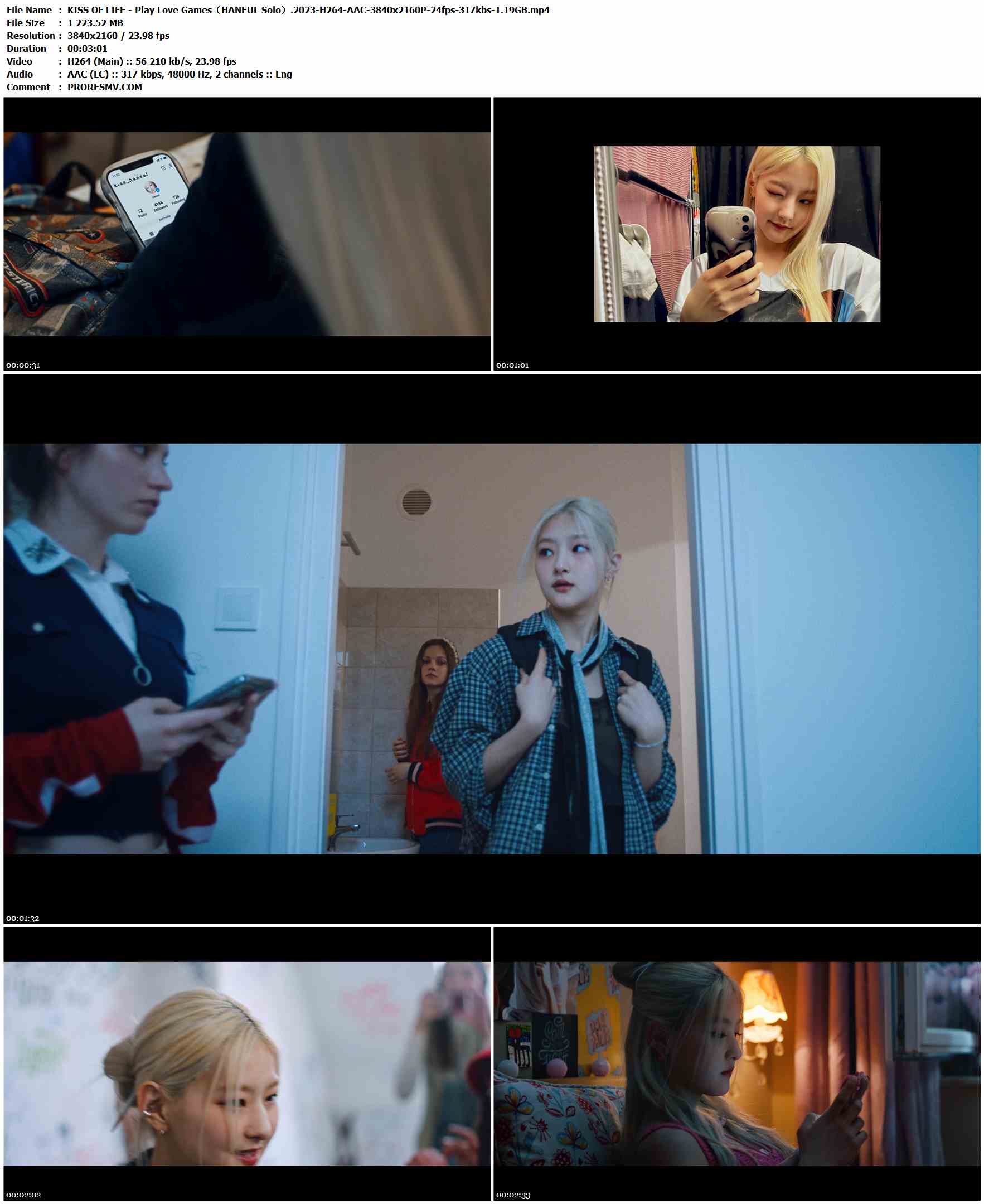 KISS OF LIFE - Play Love Games（HANEUL Solo）.2023-H264-AAC-3840x2160P-24fps-317kbs-1.19GB官方MV_高清MV